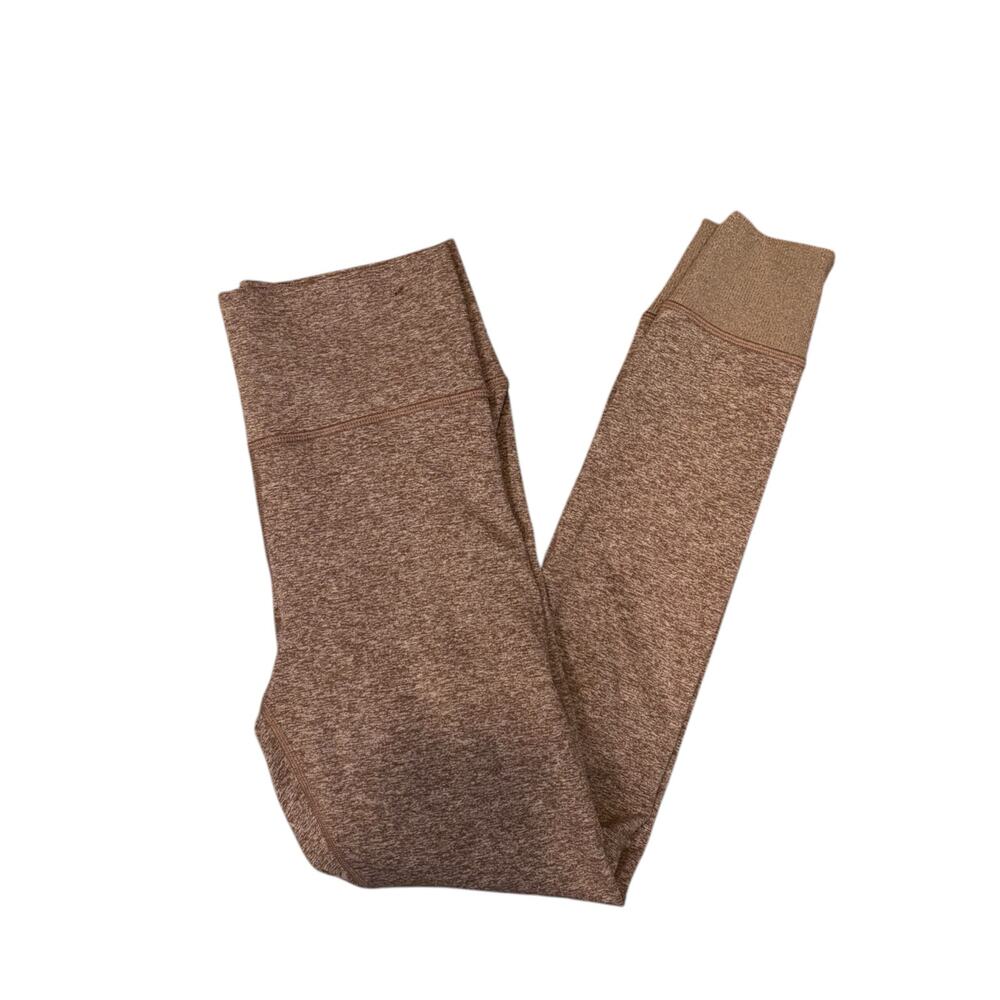Athleta softluxe tight leggings size small in heather brown. Cuffed ankles